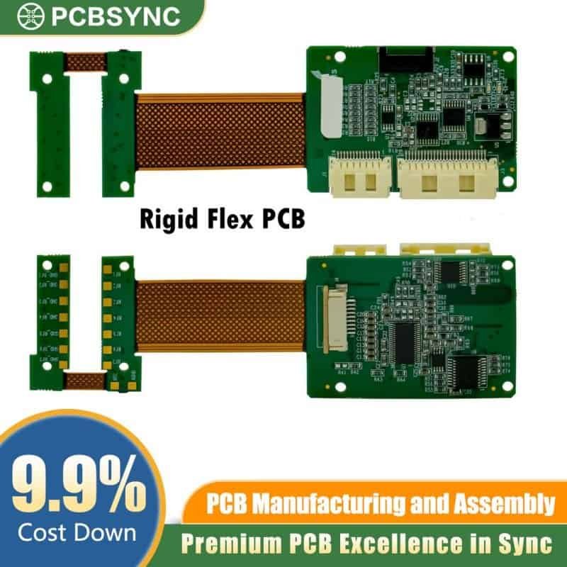 PCBSync High-Reliability Rigid-Flex PCB Assmebly with FR4 Stiffener and ENIG