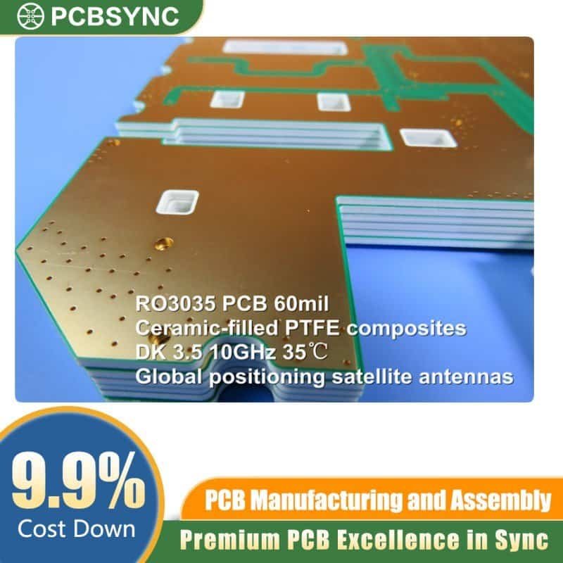 PCBSync Rogers RO3035 1.5mm 1oz Immersion Gold 10-Layer Satellite Communication PCB
