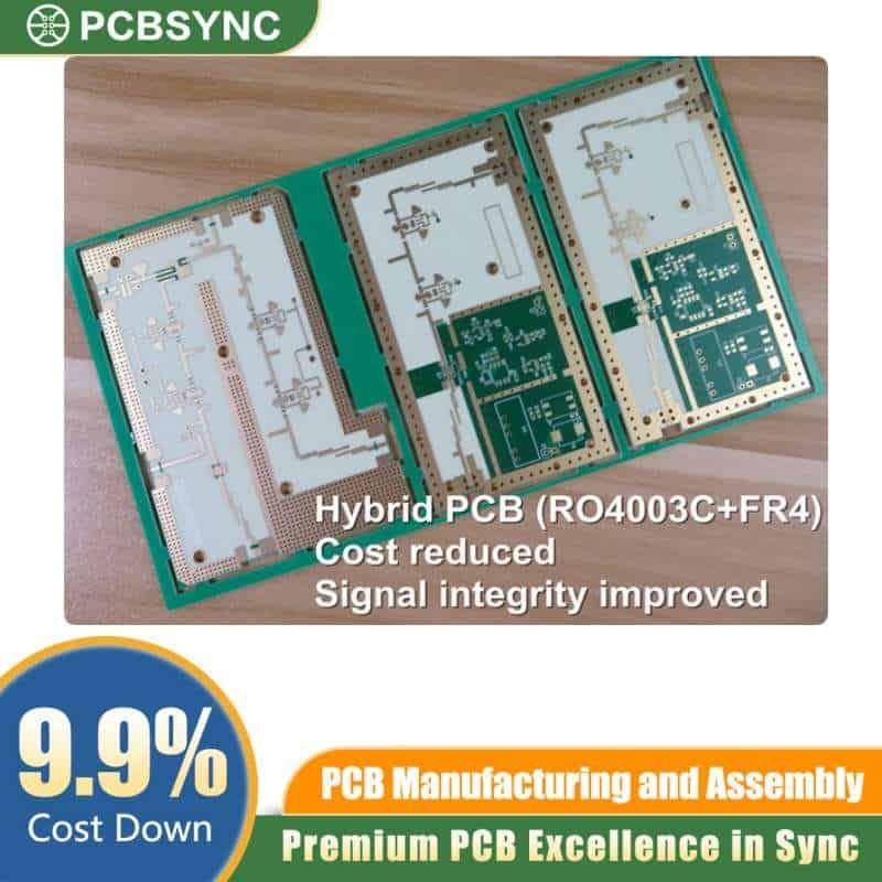 PCBSync Rogers RO4003C+Fr4 Hybrid 0.5mm 2oz Hard Gold 4-Layer Automotive Infotainment PCB Rogers RO4003C+FR4 Hybrid PCB: Premium Solution for Automotive Infotainment Systems