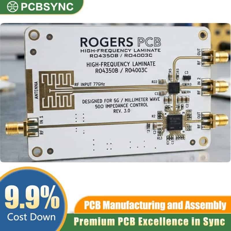 PCBSync Rogers RO4350B 1.0mm 1oz 10u" Gold 6-Layer Wireless Infrastructure Board