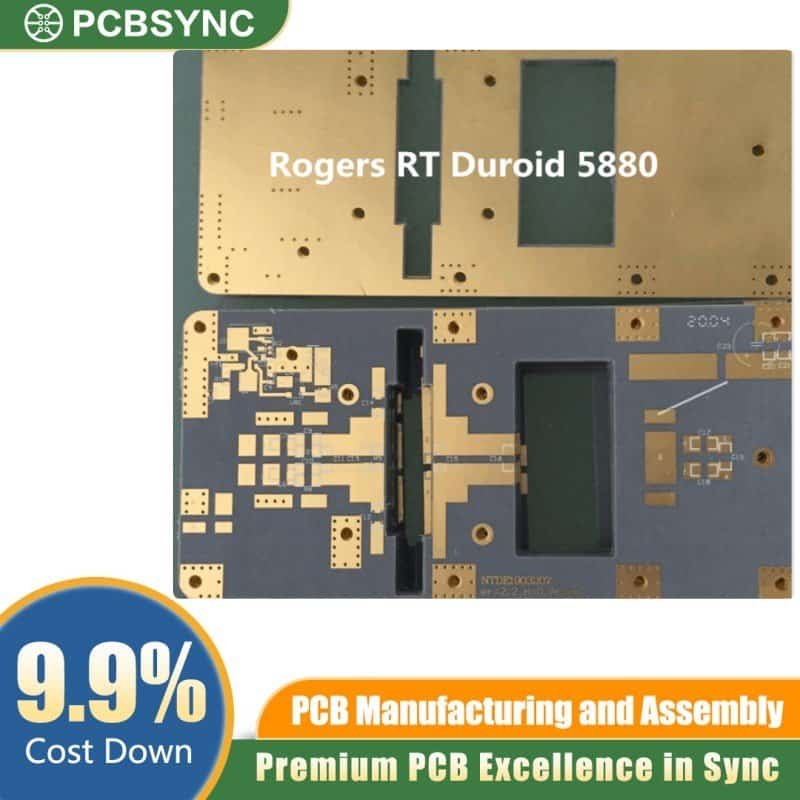 PCBSync Rogers RT duroid 5880 1.6mm 1oz ENIG 4-Layer Military Radar Array PCB