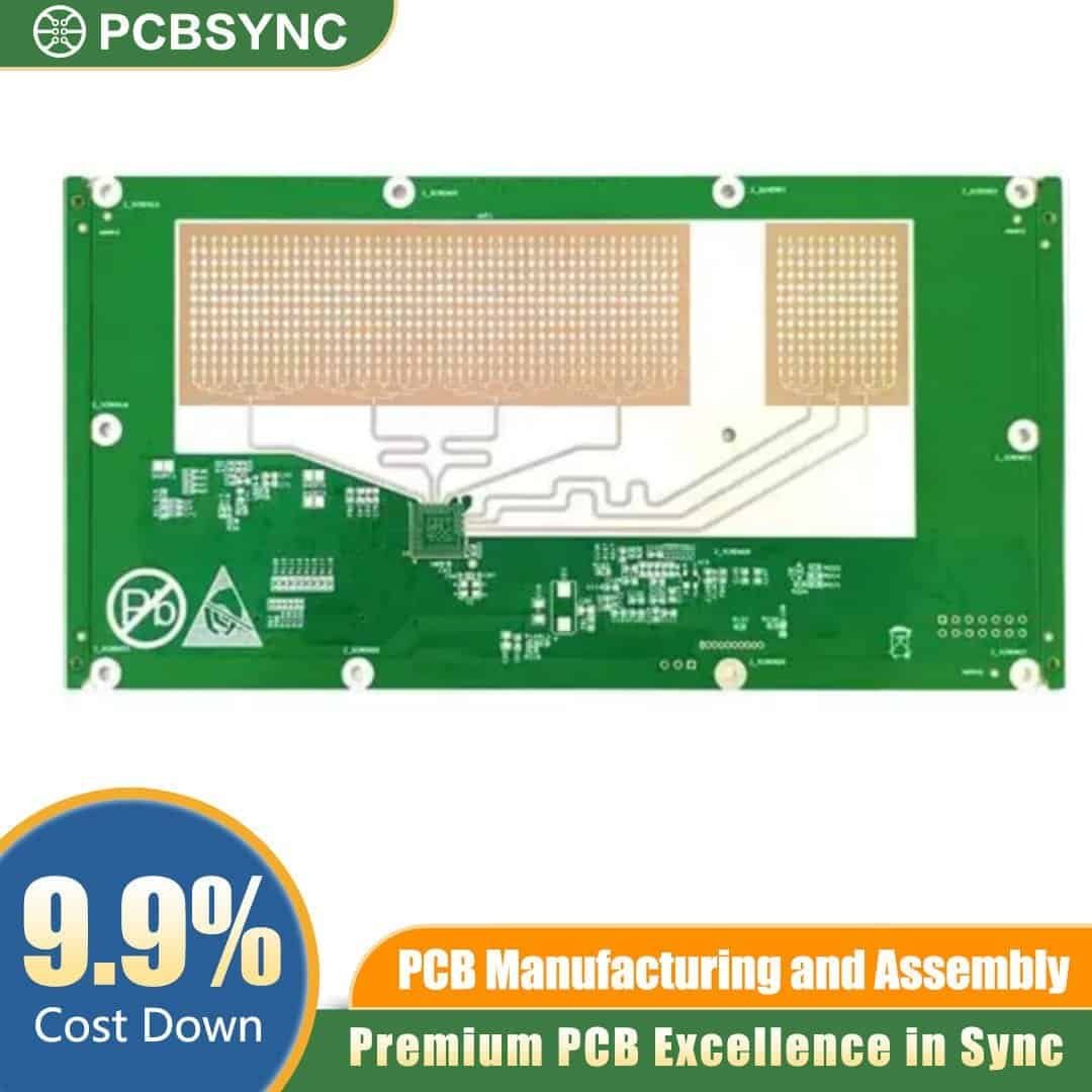 RO4700 0.8mm 1/2oz 10u Gold 8-Layer Medical Sensor Hub Board